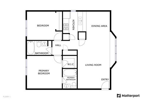 2-bed/2-bath floor plan